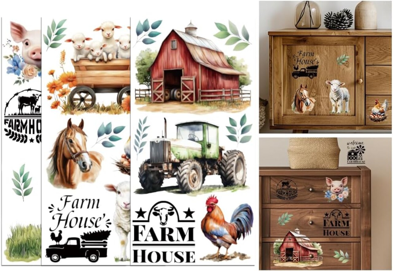 Transfer Sticker for Furniture Crafts Decor (Multicolor) 11.8 x 5.9 x 0.2 inches